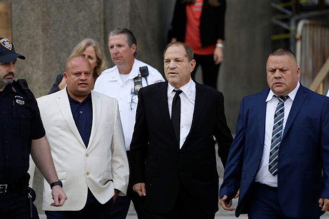 Harvey Weinstein leaving court.